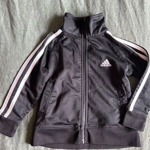 Adidas Black Track Jacket with White Stripes